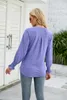 ASKSA Damen Blasen Langarm T-Shirt Elegant V-Ausschnitt Produktbild-Vorschau 4