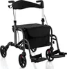 GOPLUS Rollator, 2 in 1 Rollstuhl faltbar aus Aluminium bis Produktbild-Vorschau 1