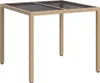 vidaXL Table de jardin beige 90 x 90 x 75 cm en rotin Voir les images du produit 1