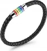 Bracciale LGBT in pelle arcobaleno PL48h Anteprima dell’immagine prodotto 1