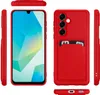 Multiple views of a red smartphone case with a card slot. Produktbild-Vorschau