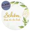 MAVANTO® 20x Schön dass du da bist Aufkleber 4,5 cm rund - Produktbild-Vorschau 6