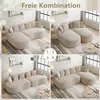 L-förmiges frameless Modulsofa, Chenille Cloud Sofa mit Produktbild-Vorschau 8