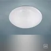 A white LED ceiling lamp with a star-like pattern is shown against a light blue and gray background. Produktbild-Vorschau