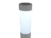 A single outdoor solar lamp with a textured gray top and bottom and a translucent white light-emitting body. Produktbild-Vorschau
