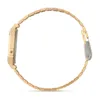 A side view of a gold-colored digital watch with a metal band, isolated on a white background. Produktbild-Vorschau
