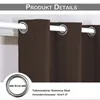 Close-up of brown curtains with grommets, showing a measurement of the grommet's inner diameter. Produktbild-Vorschau