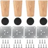 8cm Möbelfüße Holz Möbelbeine, 4 Stück Massivholz Konisch Produktbild-Vorschau 1