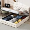 INONEFT Hydraulická posteľ 160 x 200 cm, čalúnená posteľ s Náhľad obrázku produktu 4