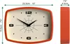 Wandklok | Rechthoekige retroklok | 25cm | Oranje | Coole Productafbeelding-voorbeeld 3