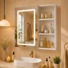 UnboxG Armoire miroir de salle de bain blanche, 60,2 x 60,2 Voir les images du produit 1
