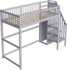 Letto a soppalco Merax 90x200 con scale e ripiano Anteprima dell’immagine prodotto 6