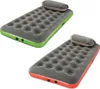 Two inflatable mattresses with pillows, one with a green border and the other with an orange border, are shown against a white background. Podgląd zdjęcia produktu