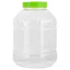 A clear studio shot of a large, empty plastic container with a green screw-on lid. Podgląd zdjęcia produktu