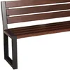 Gartenbank Holz Metall 180 cm mit Lehne - Moderne Bank - Produktbild-Vorschau 3