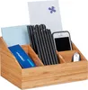 Relaxdays Schreibtisch Organizer, 6 Fächer für Stifte, Produktbild-Vorschau 1