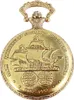Taschenuhr Segelschiff Columbus goldfarben Quarzwerk Uhr 12 Produktbild-Vorschau 1