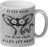 Verrückter Lemur Glitzer-Kaffeebecher mit Spruch Es ist Produktbild-Vorschau 1