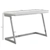 FineBuy Schreibtisch 120x55x76 cm Hochglanz Weiß / Silber Produktbild-Vorschau 3