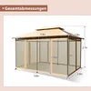 A diagram of a gazebo with dimensions indicated. Voir les images du produit