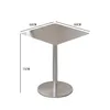 A square stainless steel table with dimensions indicated by text overlays. Voir les images du produit