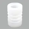 A single white plastic component with ribbed texture, isolated on a gray background. Anteprima dell’immagine prodotto