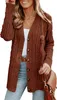 ASKSA Damen Strickjacke Langarm Grobstrick Cardigan Open Produktbild-Vorschau 2