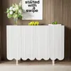 OKWISH Buffet Moderne 4 Portes Sculptées, Design Arrondi - Voir les images du produit 3