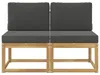 vidaXL 2 Stück Outdoor Mittelsofa Massivholz Akazie Weiß Produktbild-Vorschau 3