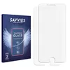 A product packaging box and two screen protectors for a smartphone. Produktbild-Vorschau