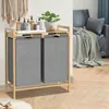 JOIEYOU Wäschekorb 2 Fächer 36L Wäschesammler Produktbild-Vorschau 3