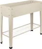A beige raised garden bed with legs and a shelf underneath, shown against a white background. Produktbild-Vorschau