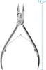 A pair of metal cuticle nippers on a white background with a size indicator. Náhled obrázku produktu