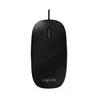 A black computer mouse on a white background. Produktbild-Vorschau
