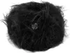A ball of black fluffy yarn on a white background. Produktbild-Vorschau