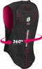 The back of a black and pink protective vest with pink arrows indicating 360-degree protection. Anteprima dell’immagine prodotto