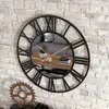 Runde Wanduhr aus Metall mit Spiegel, europäischer Stil, Produktbild-Vorschau 6