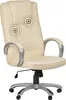 BELIANI Massagesessel Beige Kunstleder Verschromtes Metall Produktbild-Vorschau 1