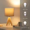 EDISHINE Lampe de chevet Bois Lot de 2, Trépied Lampe de Voir les images du produit 3