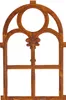 A rusted metal window frame with a gothic architectural style. Produktbild-Vorschau