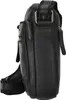 A side view of a black leather crossbody bag. Anteprima dell’immagine prodotto