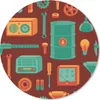 MuchoWow® Mauspad Mousepad Muster - Retro - Werkzeuge 40x40 Produktbild-Vorschau 1