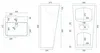 Technical drawings with dimensions of a sink. Produktbild-Vorschau