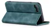 A teal flip case for a phone, shown from a side angle with the cover open. Produktbild-Vorschau