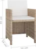 9-tlg. Garten-Essgruppe mit Auflagen Poly Rattan Beige Produktbild-Vorschau 7