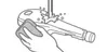 A hand is wiping a kitchen appliance with a cloth, with water splashing. Náhled obrázku produktu