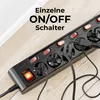 deleyCON 6 Fach Steckdosenleiste Einzeln Schaltbar 1,4m Produktbild-Vorschau 3
