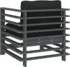 vidaXL Gartenstühle mit Kissen 2 Stk. Grau Massivholz Produktbild-Vorschau 7