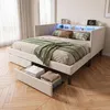 INONEFT Polsterbett 140x200cm mit LED und USB, Schlafsofa Produktbild-Vorschau 10