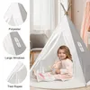 Dětský stan Tipi, vnitřní a venkovní stan na hraní, plátěný Náhled obrázku produktu 3
